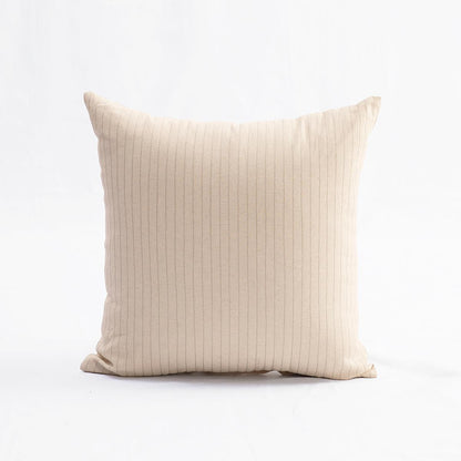 Natural Striped Cotton Pillow Cover | Woven Stripe Texture | Zip Closure | Multiple Sizes
