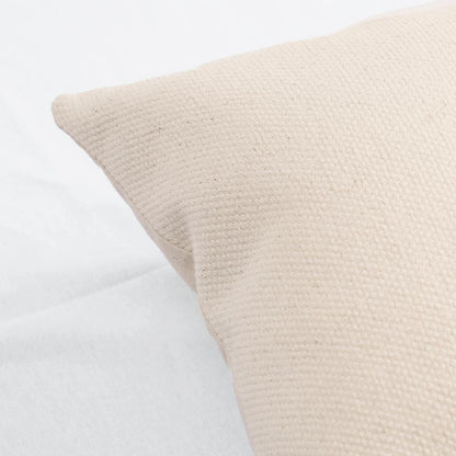Off White Thick Texture Cotton Pillow Cover | Dhurrie Weave | Zip Closure | Multiple Sizes