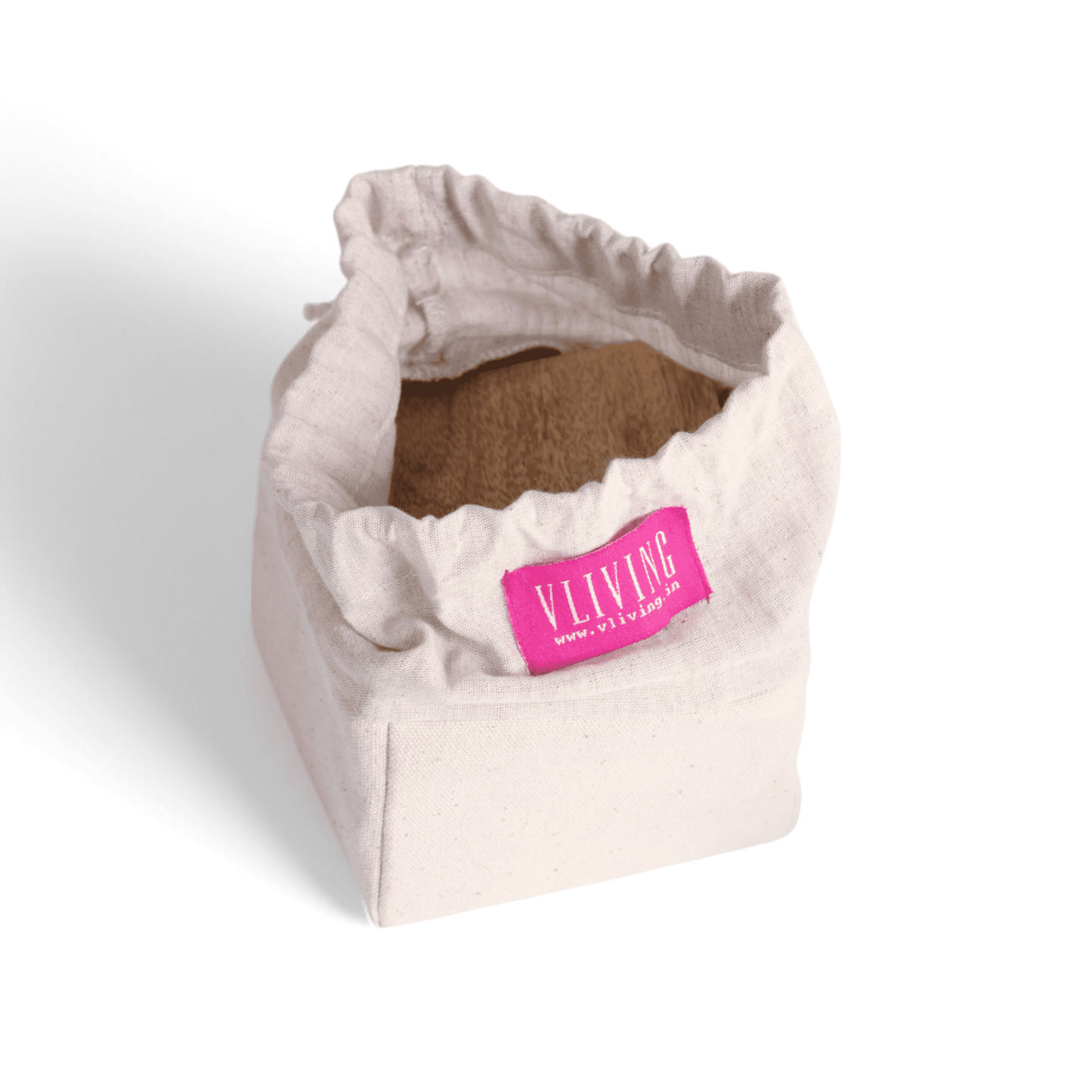 Premium Mango Wood Coaster Set – 6 Pieces in Canvas Bag