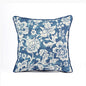Indigo Dominoterie Bold Floral Print Cotton Cushion Cover | 16", 18", 20" & 24" | Zip Closure