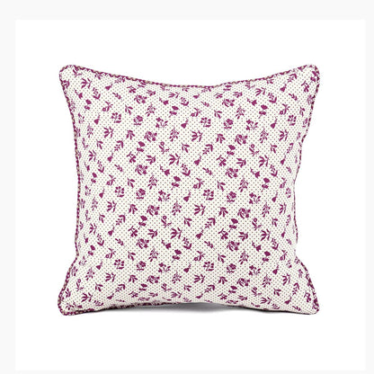 Plum Dominoterie Small Floral Print Cotton Cushion Cover | 16", 18", 20" & 24" | Zip Closure