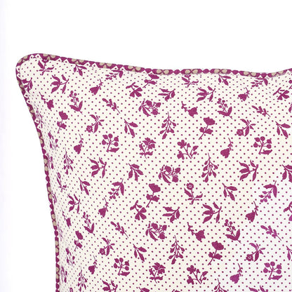 Plum Dominoterie Small Floral Print Cotton Cushion Cover | 16", 18", 20" & 24" | Zip Closure