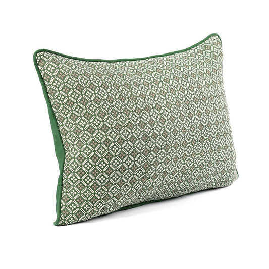 Green DOMINOTERIE Geometric Print Cotton Pillow Cover – Multiple Sizes