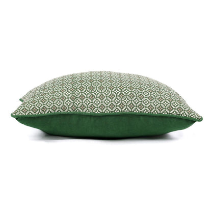 Green DOMINOTERIE Geometric Print Cotton Pillow Cover – Multiple Sizes