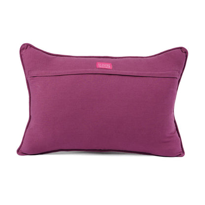 Plum Maroon DOMINOTERIE Geometric Cotton Pillow Cover – Multiple Sizes