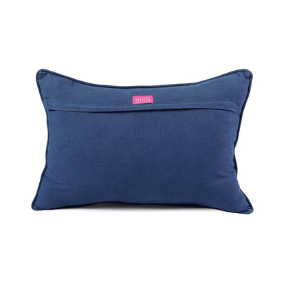 Indigo Dark Blue DOMINOTERIE Geometric Cotton Pillow Cover Multi‑Size