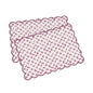 Maroon & Plum Scalloped Cotton Placemat | Floral Block Print | 13×19 Inches | Set of 2, 4 & 6