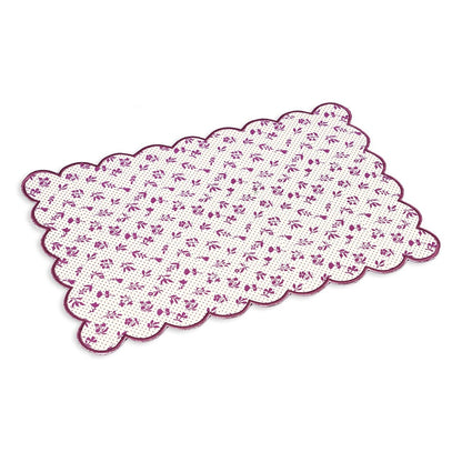 Maroon & Plum Scalloped Cotton Placemat | Floral Block Print | 13×19 Inches | Set of 2, 4 & 6