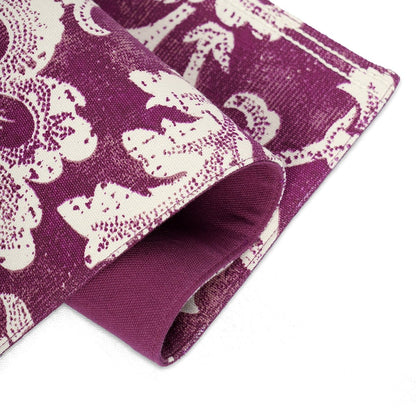Maroon Plum Cotton Placemat with Bold Floral Print