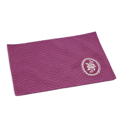 Maroon & Plum Dominoterie Rose Embroidered Placemat | 13×19 Inches | Set of 2, 4 & 6