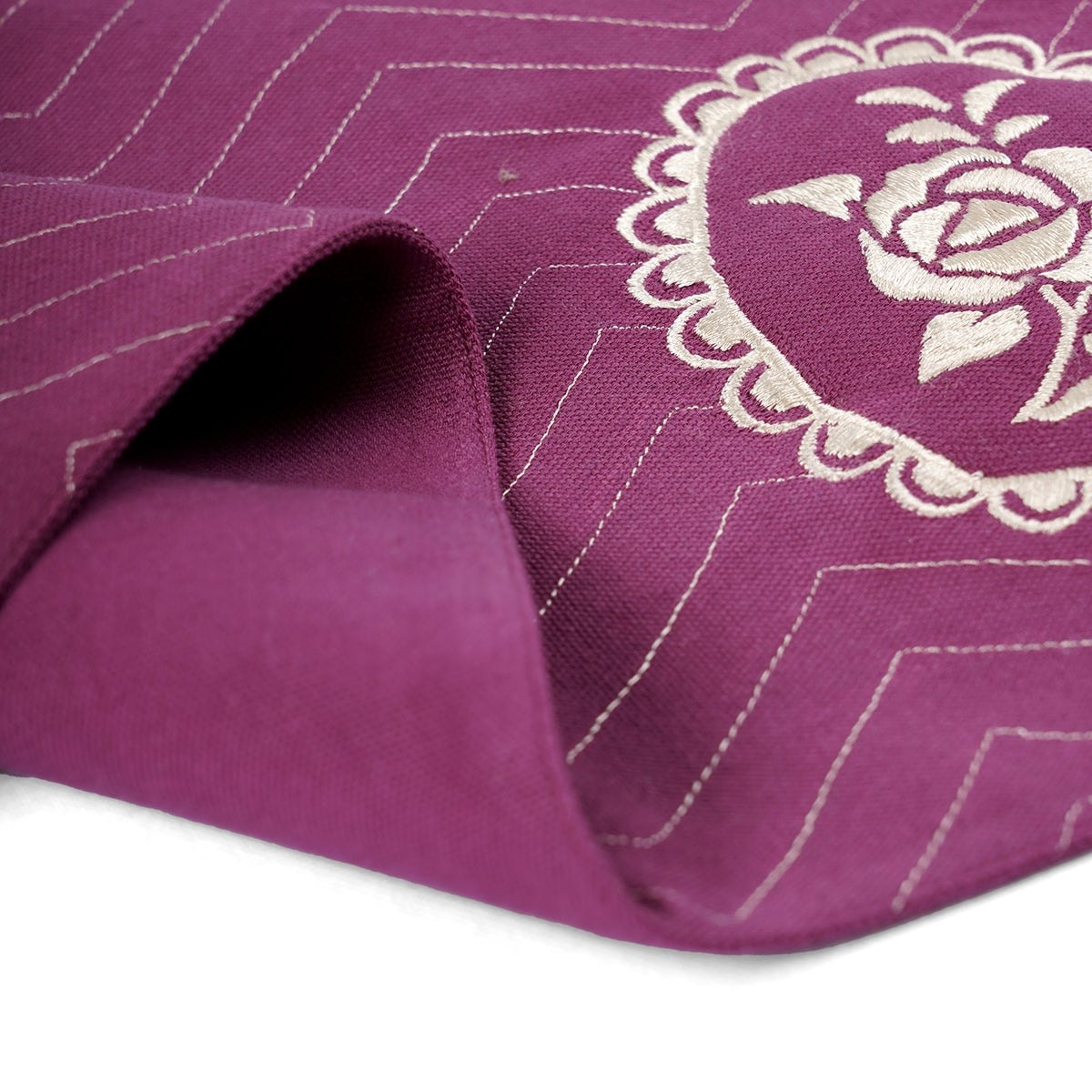 Maroon & Plum Dominoterie Rose Embroidered Placemat | 13×19 Inches | Set of 2, 4 & 6