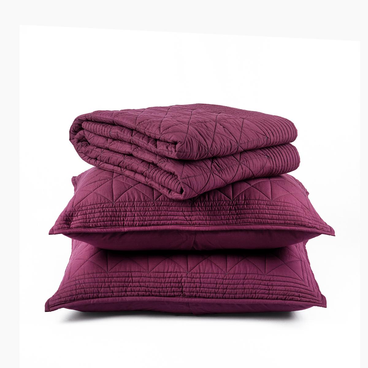 Plum Cotton Handcrafted Diamond Quilted Bed Set – Twin Queen King
