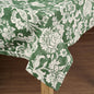 Green Dominoterie Bold Floral Print Cotton Tablecloth | Round, 4-Seater & 6-Seater Sizes