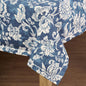 Indigo Dominoterie Bold Floral Print Cotton Tablecloth | Round, 4-Seater & 6-Seater Sizes