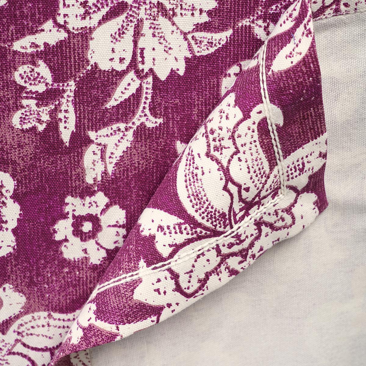 Plum Dominoterie Bold Floral Print Cotton Tablecloth | Round, 4-Seater & 6-Seater Sizes