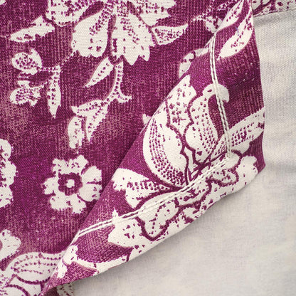 Plum Dominoterie Bold Floral Print Cotton Tablecloth | Round, 4-Seater & 6-Seater Sizes