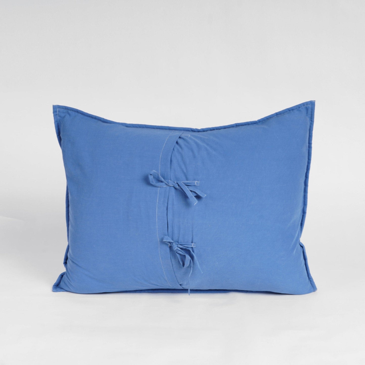 Denim Blue Stonewashed Kantha Quilted Bed Set with Pillow Cases
