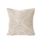 Zulu Collection Tufted Off-White & Beige 18x18 Pillow Cover