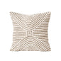 Zulu Off White & Beige Tufted Throw Pillow Cover | 18×18 Inches | Slub Cotton
