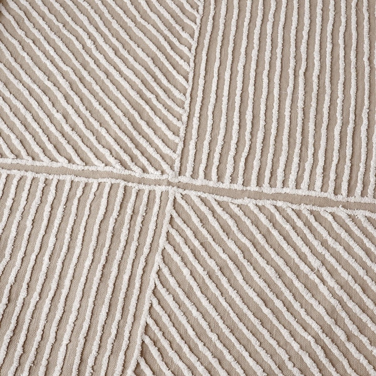 Zulu Beige & Off White Cotton Tufted Throw Blanket | 100% Slub Cotton | 50×60 Inches