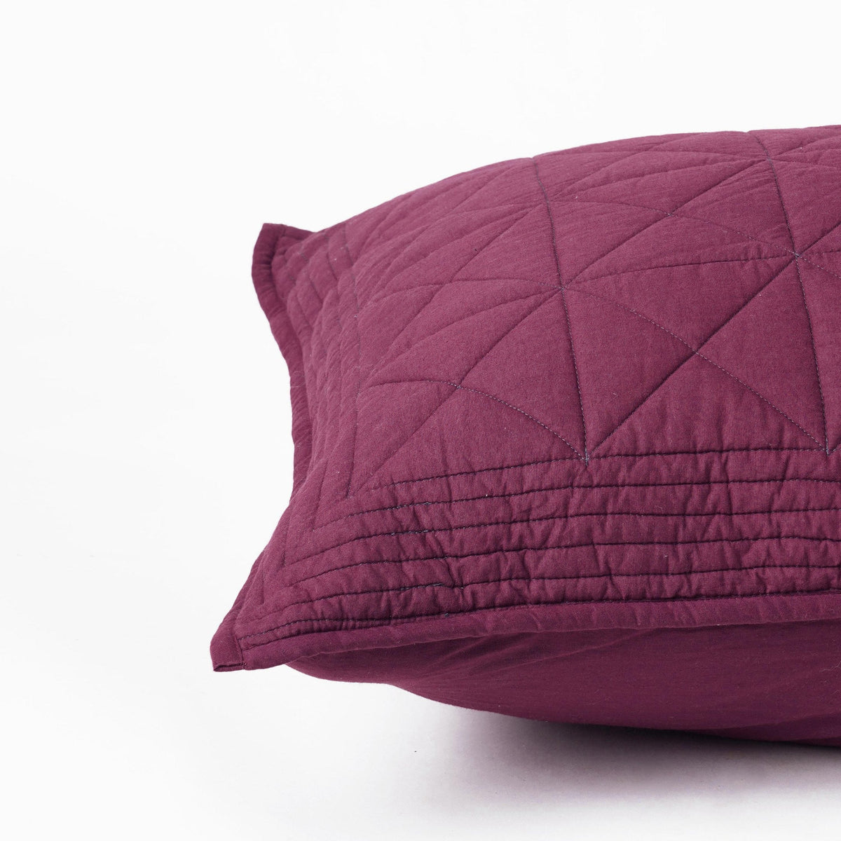 Plum Cotton Quilted Pillow Cases | Handmade | Multiple Sizes