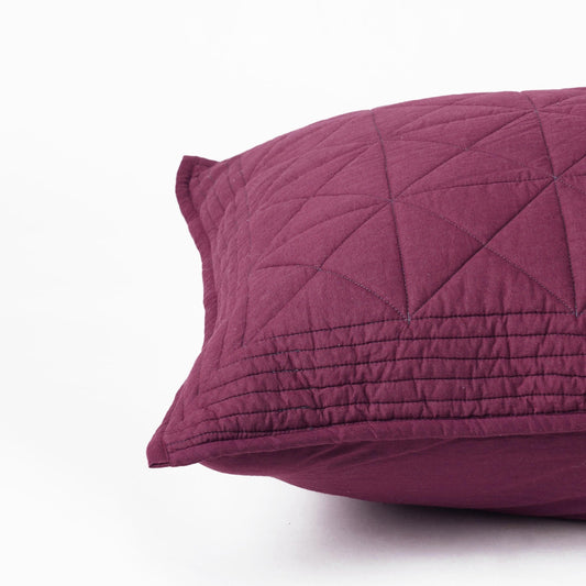 Plum Cotton Quilted Pillow Cases | Handmade | Multiple Sizes