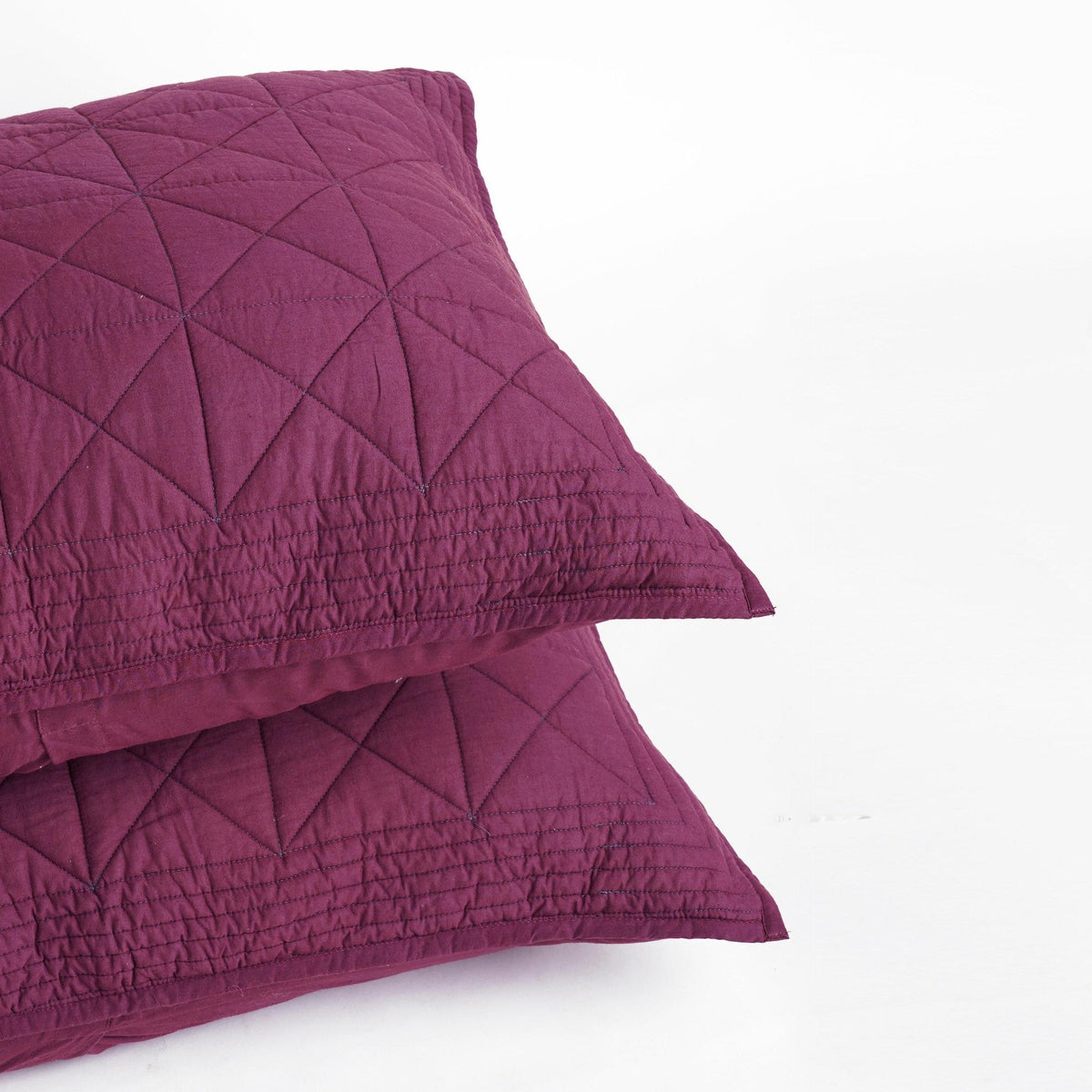 Plum Cotton Quilted Pillow Cases | Handmade | Multiple Sizes
