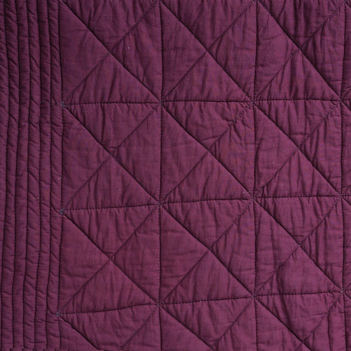 Plum Colour Machine Quilted Cotton Throw Blanket 50x60 inches