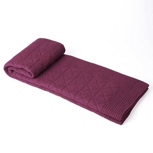Plum Colour Machine Quilted Cotton Throw Blanket 50x60 inches