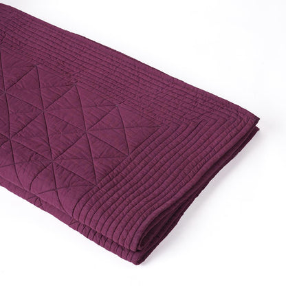 Plum Machine Quilted Cotton Throw Blanket | 50×60 Inches