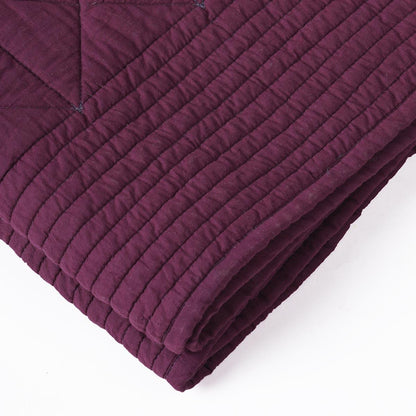 Plum Machine Quilted Cotton Throw Blanket | 50×60 Inches