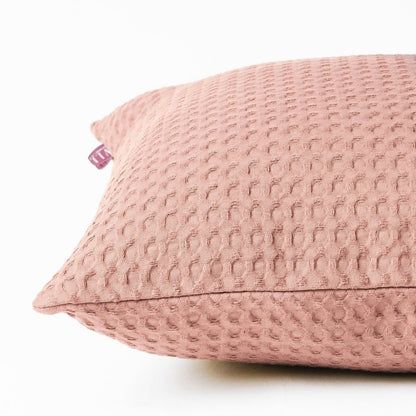 Old Rose Reversible Cotton Waffle Pillow Cover Soft Luxury