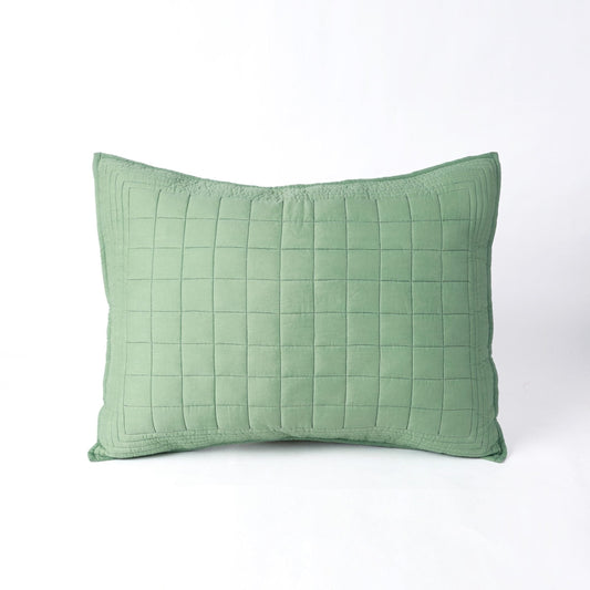 Sage Green Cotton Quilted Pillow Cases – Soft Handcrafted Luxury