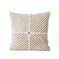 Zulu Off White & Beige Tufted Throw Pillow Cover | 18×18 Inches | Slub Cotton