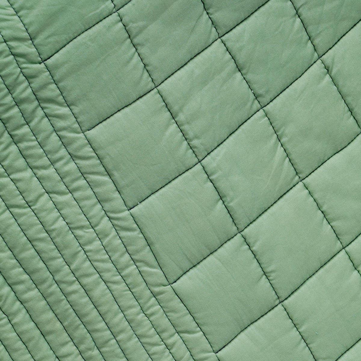 Sage Green Machine Quilted Cotton Throw Blanket | 50×60 Inches