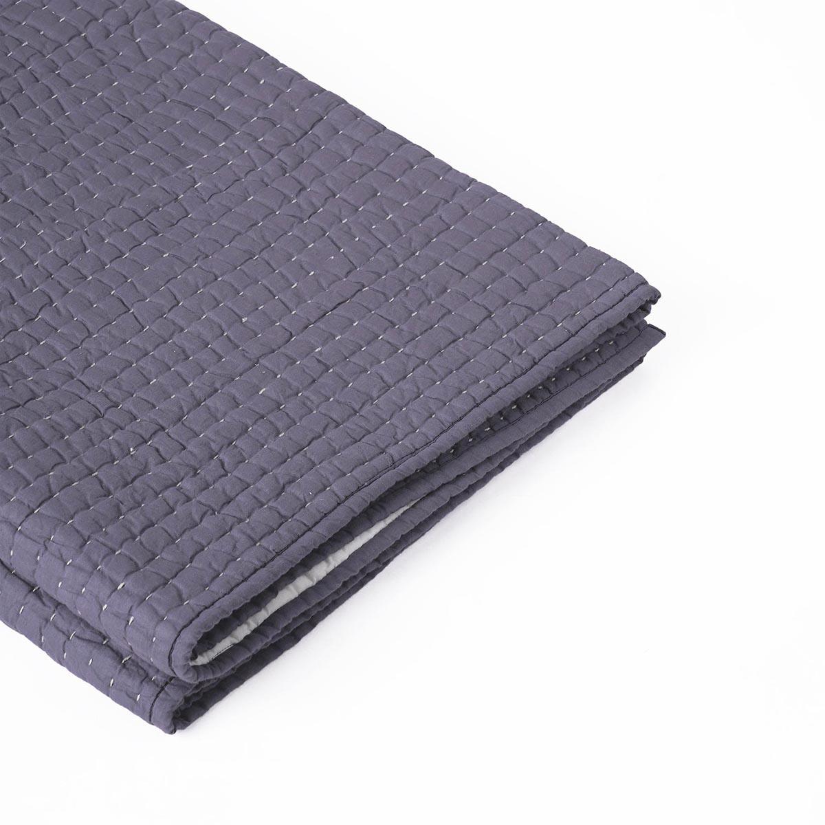 Lavender Hand Quilted Cotton Throw Blanket | Classic Stripe Quilting | 50×60 Inches