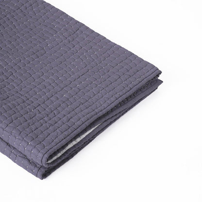 Lavender Hand Quilted Cotton Throw Blanket | Classic Stripe Quilting | 50×60 Inches