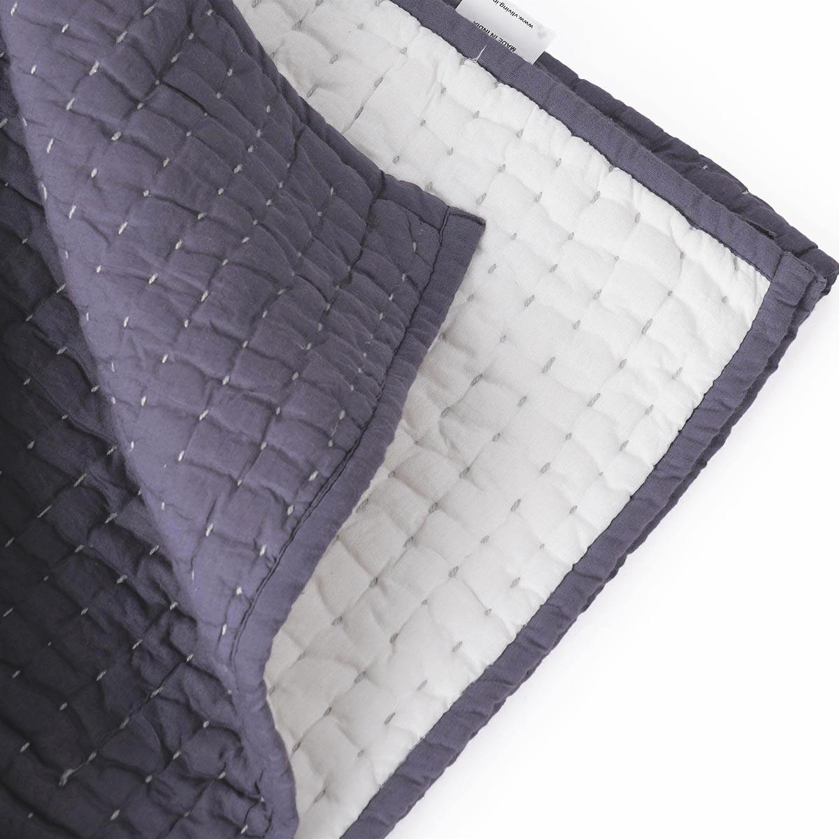 Lavender Hand Quilted Cotton Throw Blanket | Classic Stripe Quilting | 50×60 Inches