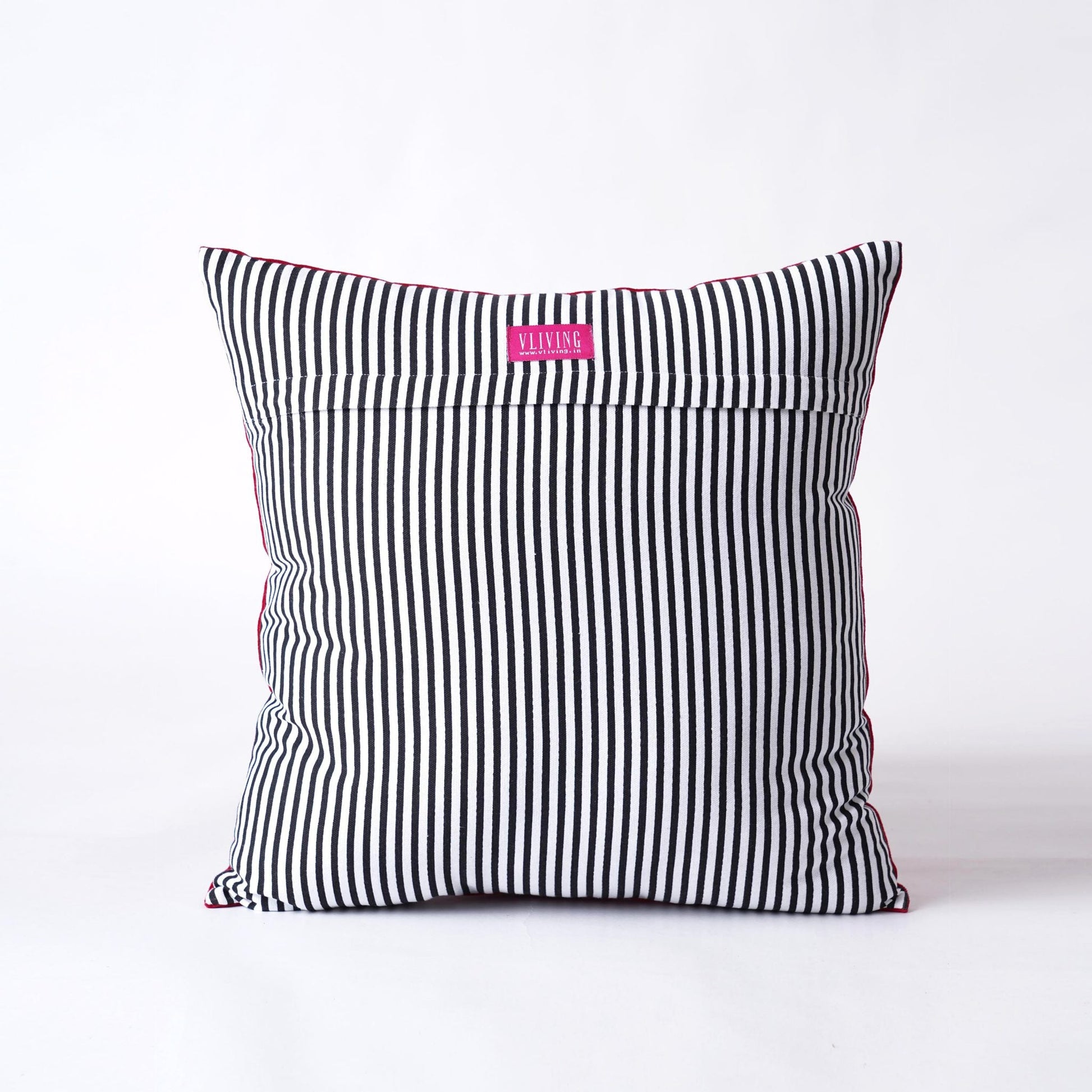 Red Velvet Embroidered Christmas Pillow Cover – 4 Size Options
