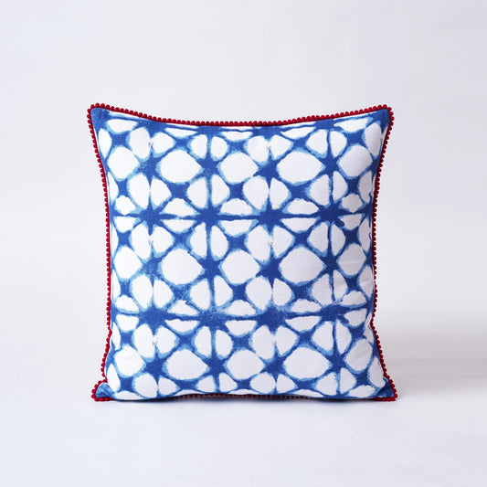 Blue White Tie Dye Prism Pillow Cover Standard 16×16