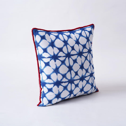 Blue White Tie Dye Prism Pillow Cover Standard 16×16