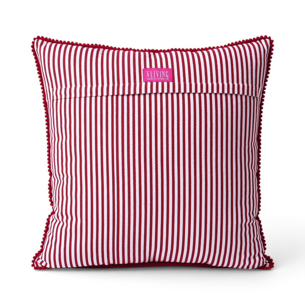 Blue & White Tie Dye Prism Print Cushion Cover with Red Trim | Multiple Sizes