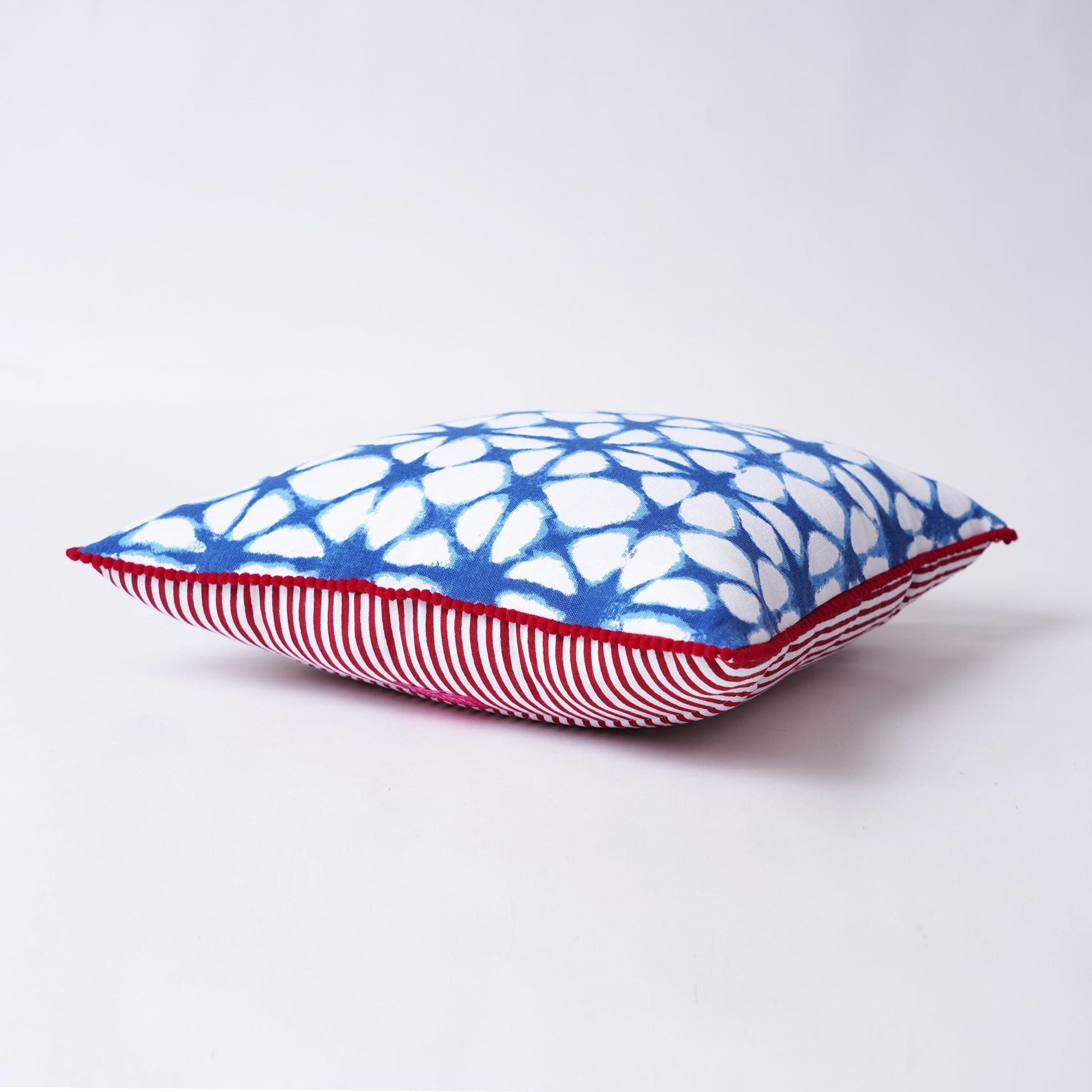 Blue White Tie Dye Prism Pillow Cover Standard 16×16