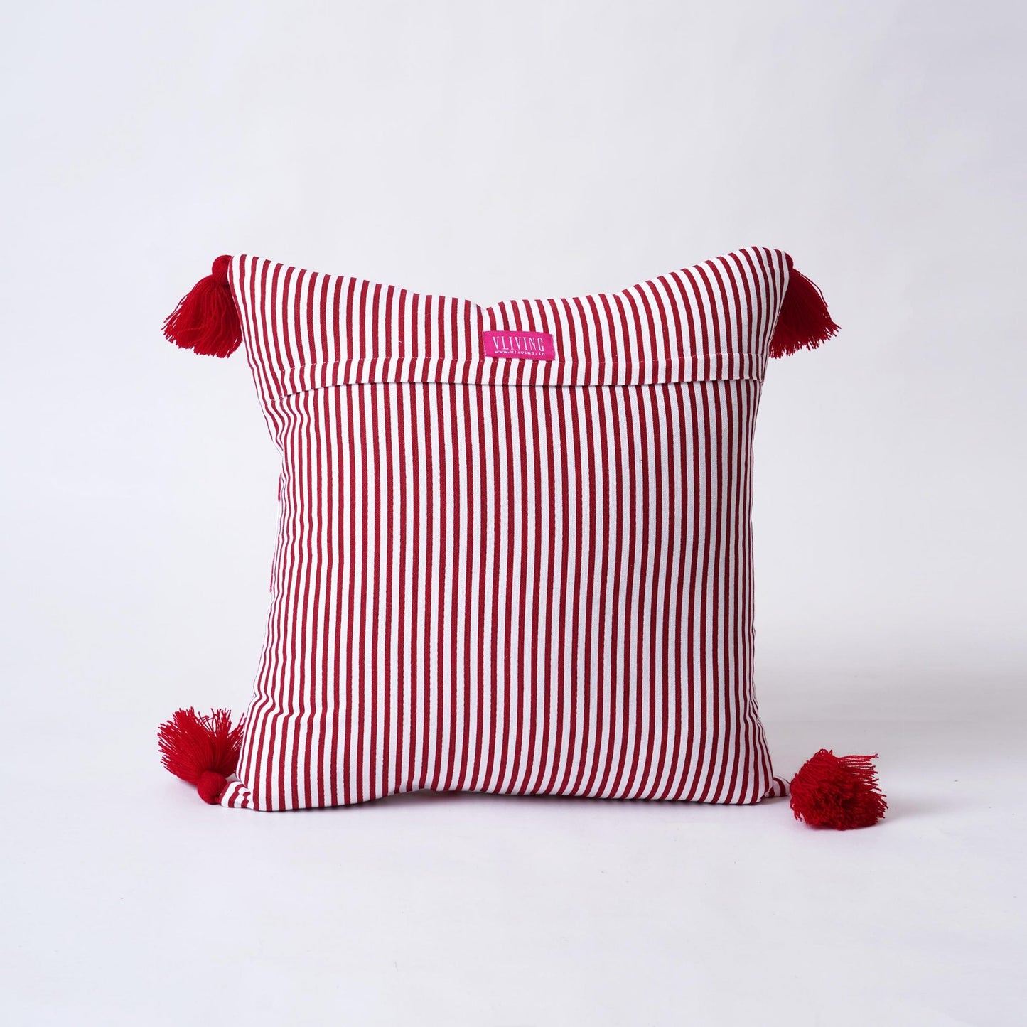 Red and White Tie Dye Prism Pillow Cover – 16×16 Inches