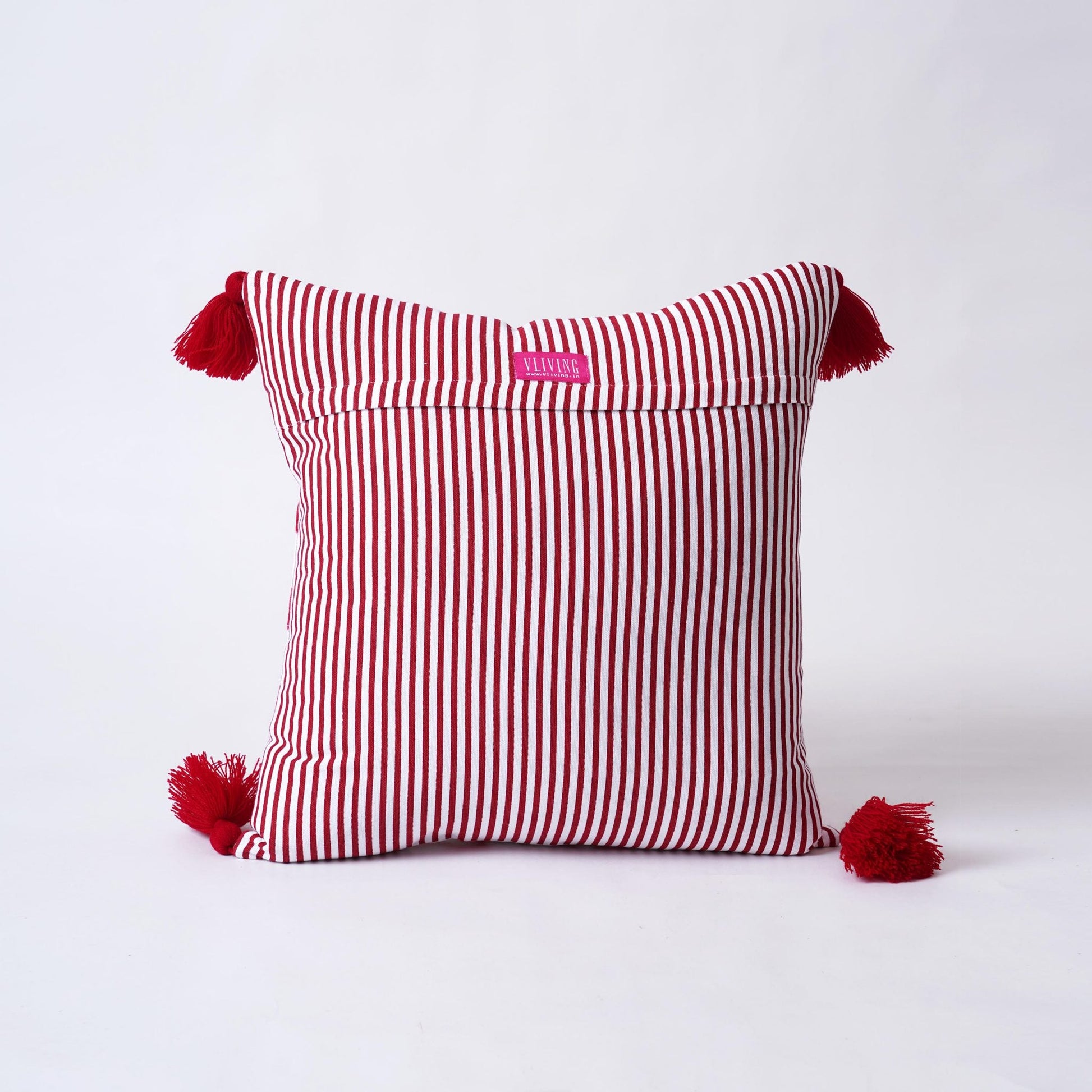 Red and White Tie Dye Prism Pillow Cover – 16×16 Inches