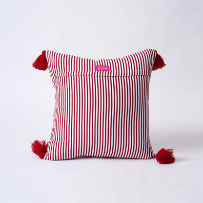 Red and White Tie Dye Prism Pillow Cover – 16×16 Inches