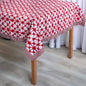 Red & White Tie Dye Prism Print Cotton Tablecloth with Red Border | 4 & 6 Seater