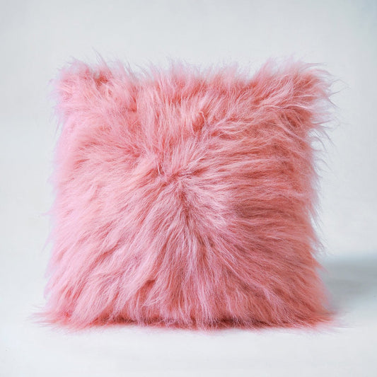 Blush Faux Fur Pillow Cover – Pile, Zip Closure, Various Sizes