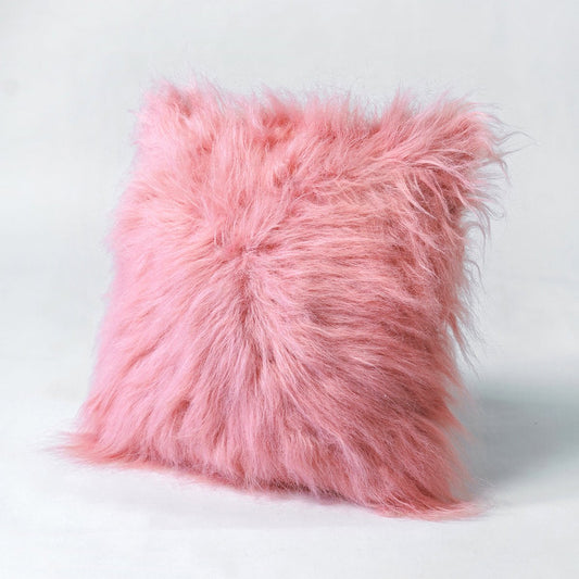 Blush Faux Fur Pillow Cover – Pile, Zip Closure, Various Sizes