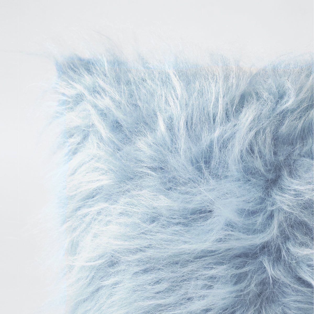Blue Faux Fur Throw Pillow Cover – Plush Cushion Protector